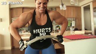 Fbb Muscle girl Jeanette Krupp Metal Planks