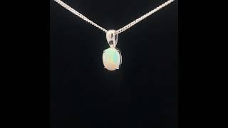 Opal Diamond Factory | 9K White Gold Solid Crystal Opal Pendant