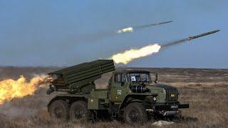 Watch the BM-21 Grad Rocket Launch into a military base