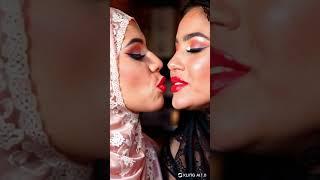 Women all over the world kiss lesbians