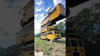 School Buses Can We Stack #shorts  #mrbeast #ytshorts