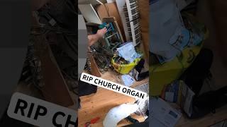 Old Church Organ Smashed Up For Scrap Metal. UK STREET SCRAPPING