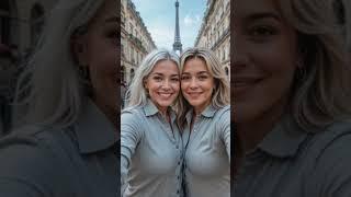 Two mature women kiss in a selfie in Paris #lesbian #kiss #lgtb #selfie