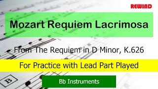 Mozart Requiem Lacrimosa Backing Track Bb Instruments for Practice with Lead Part Played