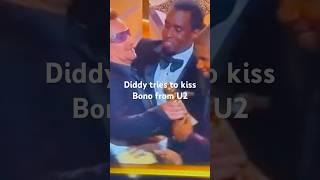 Diddy tries to kiss Bono from U2 at 2014 Golden Globes #diddy #bono #u2 #puffdaddy #shorts #usher