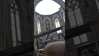 Burned church ruins