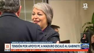 Tensión por apoyo PC a Maduro escaló al gabinete: Ministra Jara recomendó a Montes guardar silencio