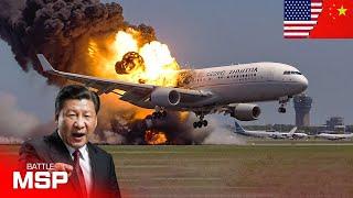 Asia Has Become Hell! US F-22 Fighter Jets Rain Bombs on Chinese Military Airport