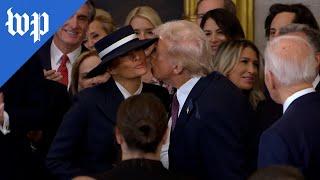 Trump tries to kiss Melania after entering Capitol rotunda