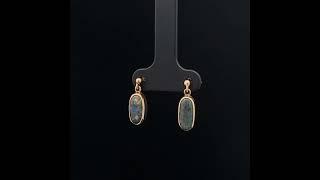 Opal Diamond Factory | Gold Solid Black Opal Earrings