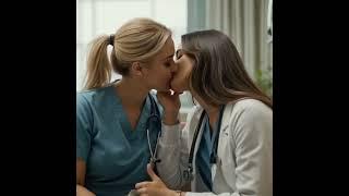 Empowering Representation  Two Women Doctors Kiss on Camera #lesbian #kiss