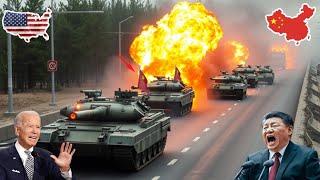 13 minutes ago! US militant rockets destroyed 200 advancing Chinese tanks