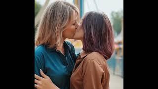 A Sweet Surprise  Best Friends Share a Kiss at the Theme Park  #kiss #love