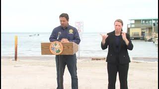 Gov. DeSantis holds press conference at a Florida Gulf Coast pier