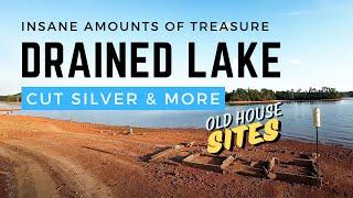 DRAINED LAKE Reveals The Bottom Is LOADED With Insane Amounts of Treasure & CUT SILVER!