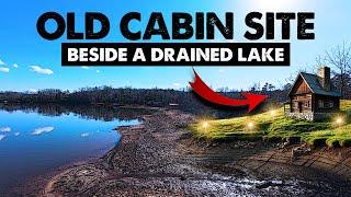 Metal Detecting Old Cabin Site Perched Atop A Hill Beside A Drained Lake!