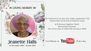 In Loving Memory Of Jeanette Halls