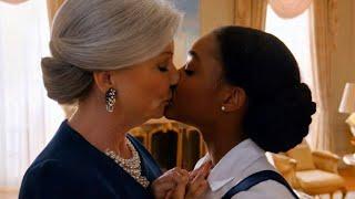 Mature Woman Kissing Black Waitress | Lesbians Kissing Video