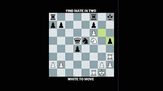 Mate in two, 500 elo puzzle # chess #chesspuzzle