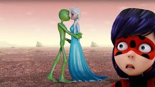 Dame tu Cosita kiss Frozen Elsa - Miraculous Ladybug is ANGRY!!!