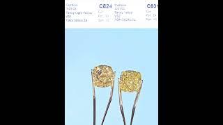 Fancy Light Yellow and Fancy Yellow Cushion Cut Diamond -  (C824 / C831 ) Color Comparison