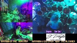 METAL CHURCH RUSH SYMPHONY X" LIVE DRUM COVERS" By J. Boyle  - SOLO AT END