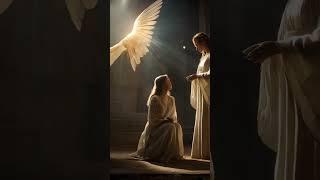 The angel Gabriel appearing to Mary in a heaven...