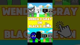 Fun Bot's reaction when Wenda sus Gray and Black kiss Jevin #sprunki #wenda #gray