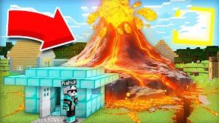 WE CREATED DIAMOND HOUSE TO SURVIVE A VOLCANIC ERUPTION IN MINECRAFT