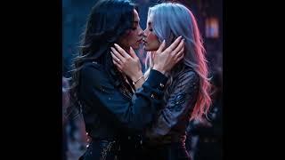 Dark Melody  Two Women Share a Kiss at the Gothic Concert #lesbian #kiss #lgbt