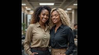 Office Moments  Two African American Women Share a Kiss in the Workplace  #lesbian #kiss #love