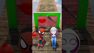 GTA V New Kiss Run Red Spidey vs Spider Gwen Funny Romantic Epic  Challenge! #gta