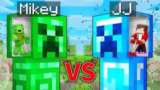 JJ's DIAMOND Creeper vs Mikey's EMERALD Creeper Survive Battle in Minecraft - Maizen