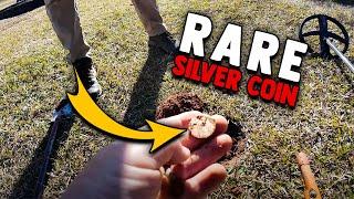 I Found A RARE SILVER COIN Hidden Beneath A RUSTY NAIL! #metaldetecting