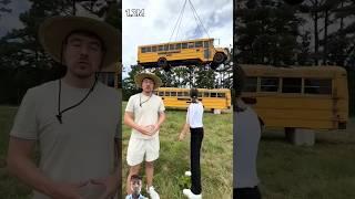 Mr Beast challenge for school bus  steak #schoolbus #basketball #mrballoon #mrbeastgaming #mrbeast