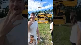 "How Many School Buses Can We Stack? Testing the Limits!" #shorts #shortvideo #viralvideo #yt