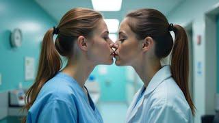 Lesbian Nurses Sharing Beautiful Kissing Moments