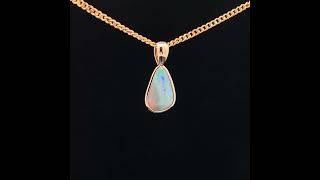 Opal Diamond Factory | 9K Yellow Gold Solid Allan's Rise Crystal Opal Pendant